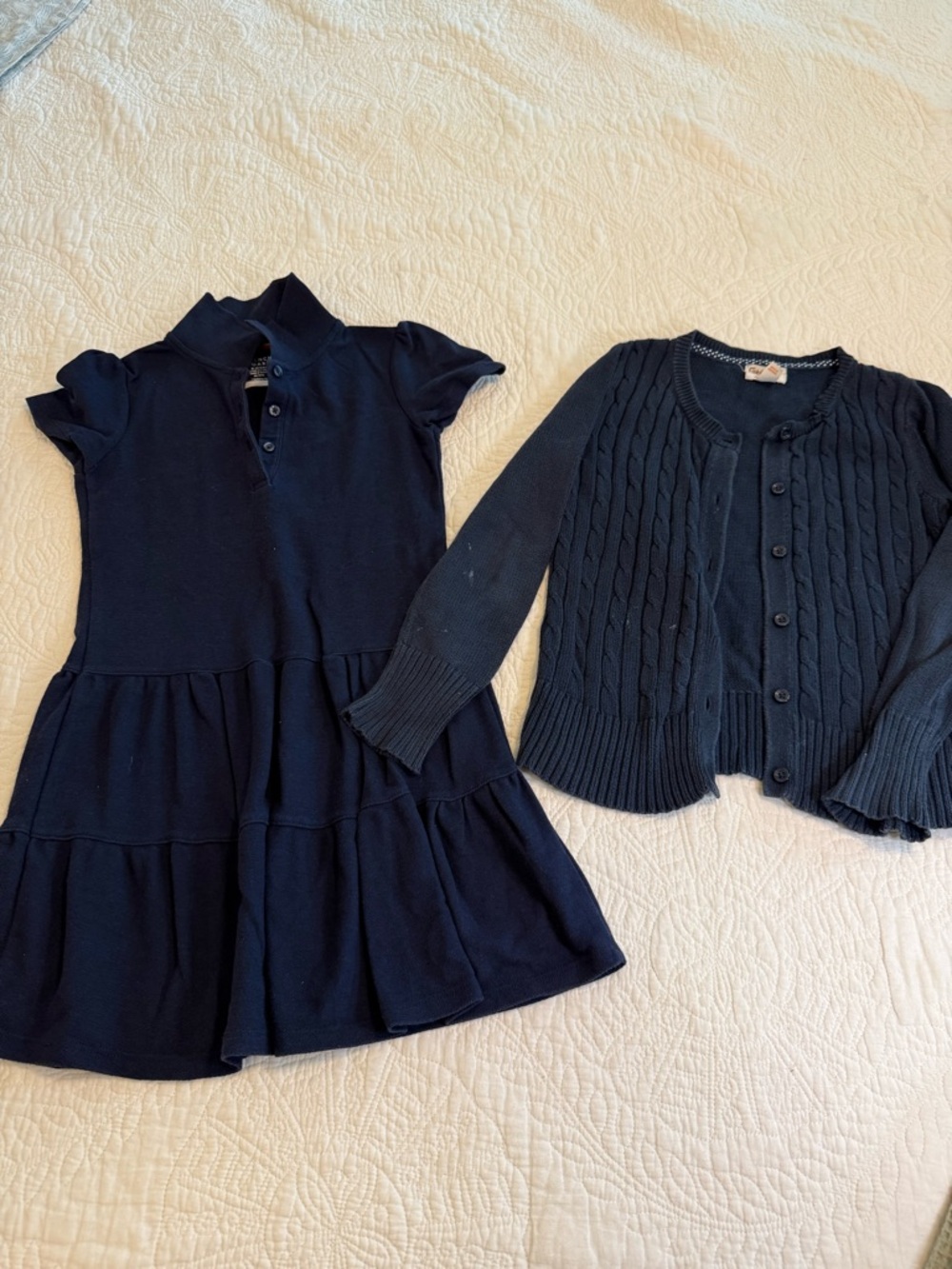 French Toast Navy Polo + cardigan cat & jack - school uniform bundle 6/6x